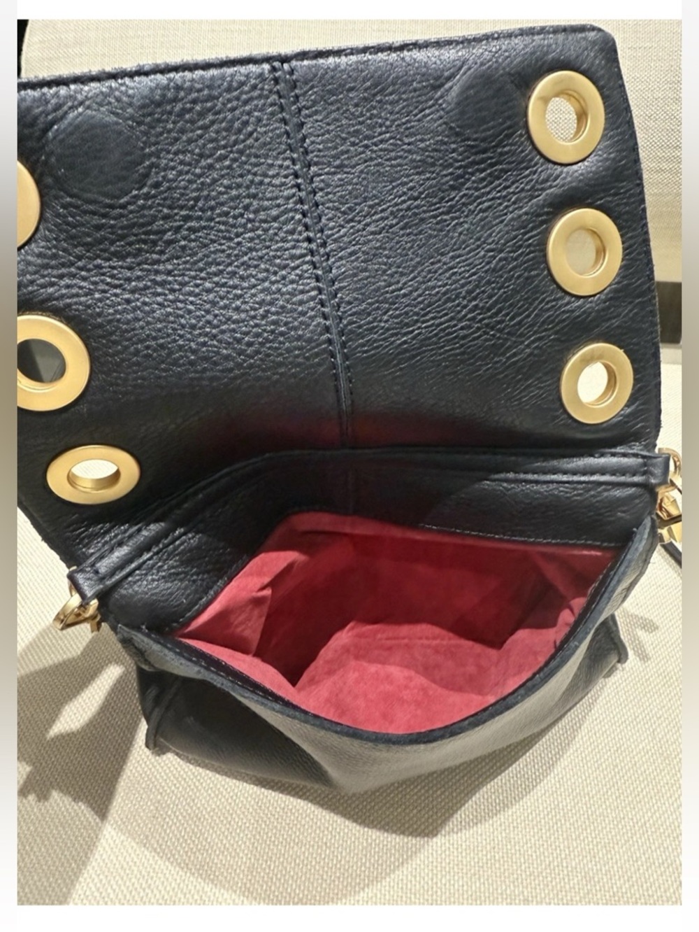 Authentic $495 HAMMIT Montana Clutch Black Leather / Gold Metal Shoulder Bag sm - Picture 9 of 16